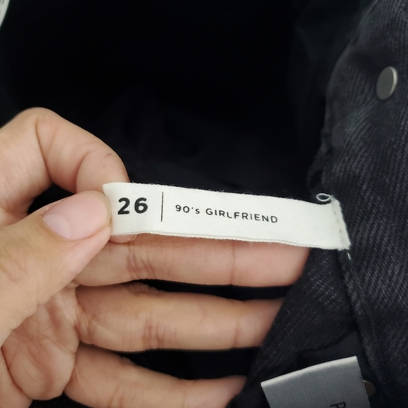 Pacsun Eco Black High Rise Distressed 90s Girlfriend Denim Shorts Jorts - Picture 9 of 10